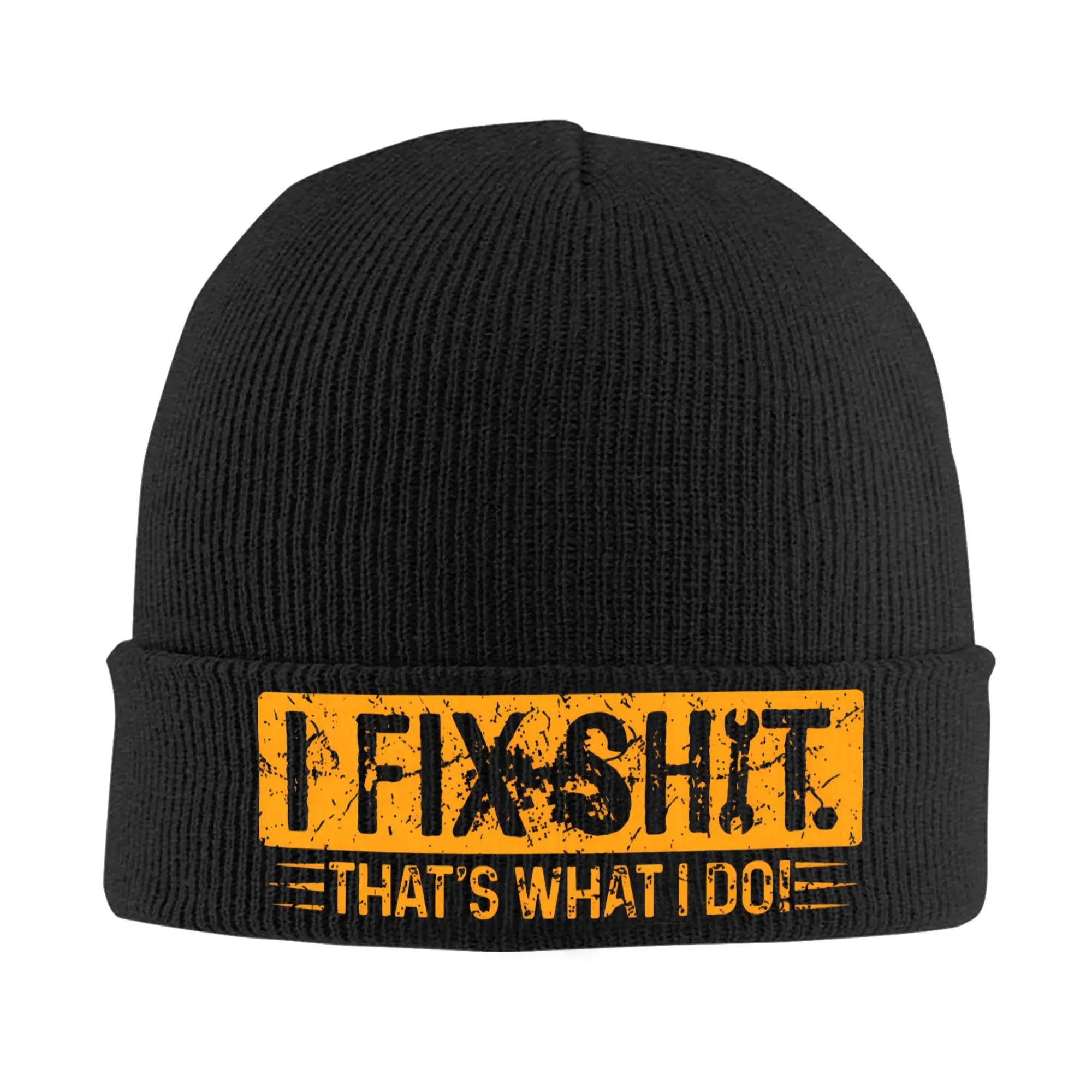 I Fix Shit That What I Do Beanie Hats  Skullies Beanies Men Women Casual Thermal Elastic Caps Autumn Kpop Pattern Bonnet Hats