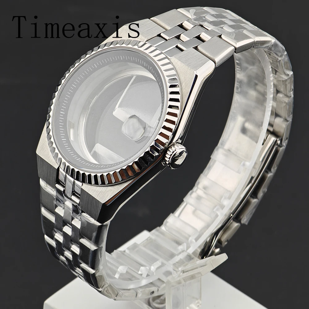 Timeaxis 40mm Stainless Steel Case Sapphire Glass Watch Parts Fit Miyota8205/8215/821A NH35/NH36 Automatic Mechanical Movement