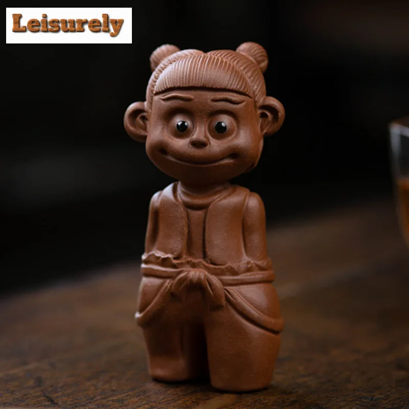 

Исин фиолетовая глина, милый чайный питомец Nezha, роскошные изысканные миниатюры, фигурка чая, игровые игрушки, статуя чая, украшения, аксессуары, подарок