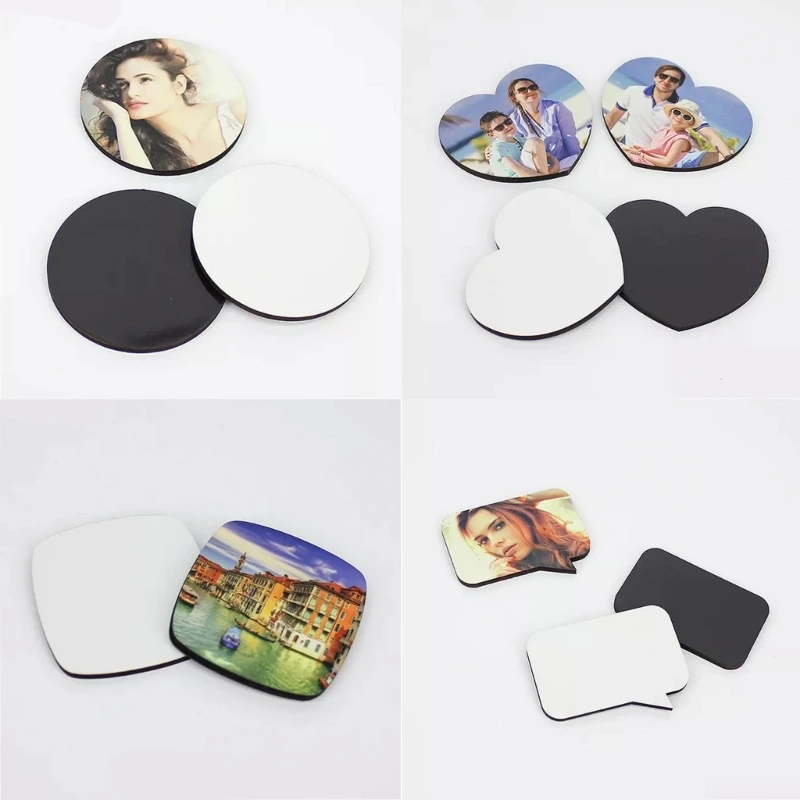 10pcs Promotional Item Heat Transfer Blank MDF Sublimation Blank Fridge Magnet for Home Kitchens Office Decorations