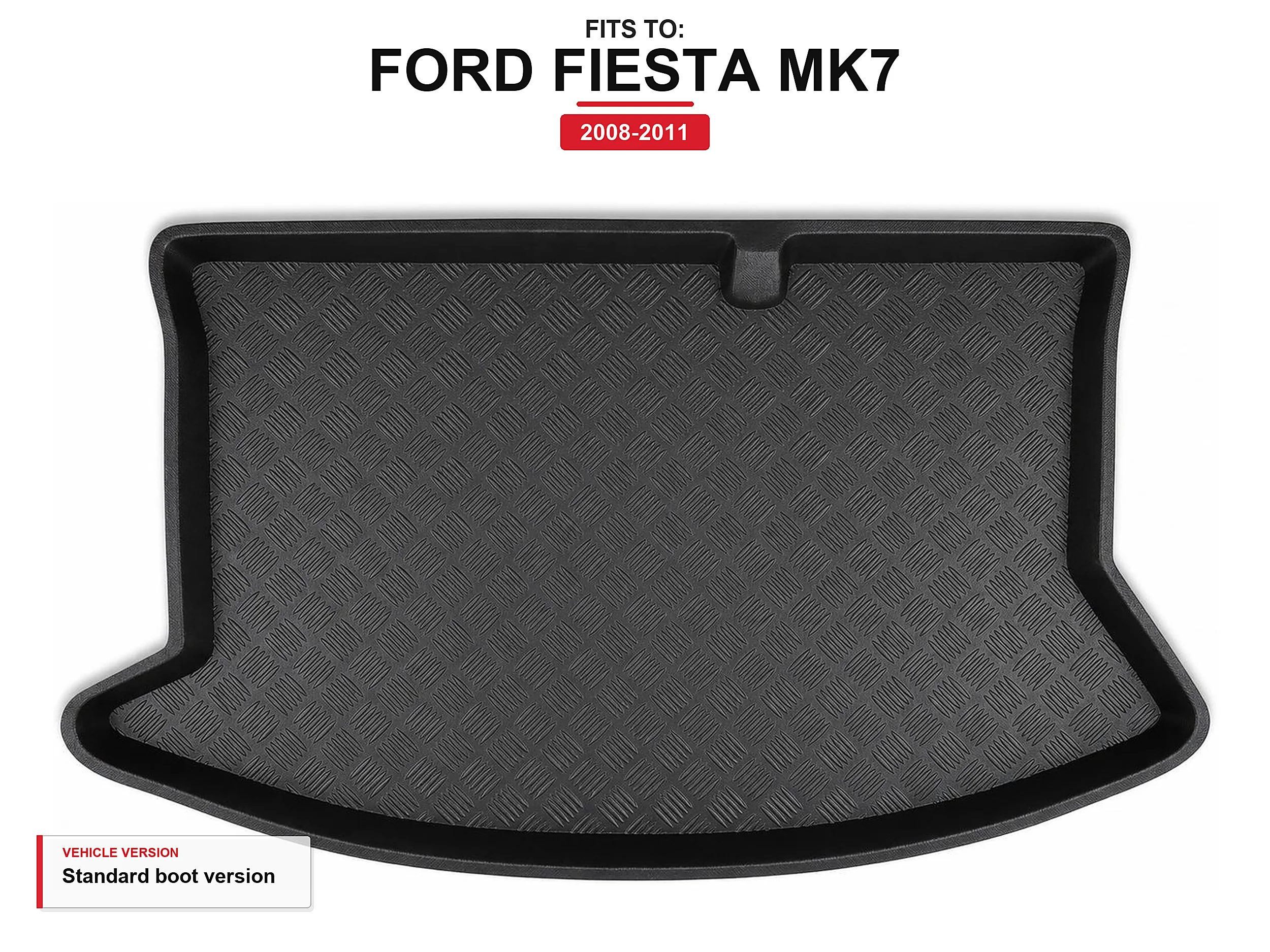 Kofferbakmat met rand voor: Ford Fiesta Mk7 2008-2011