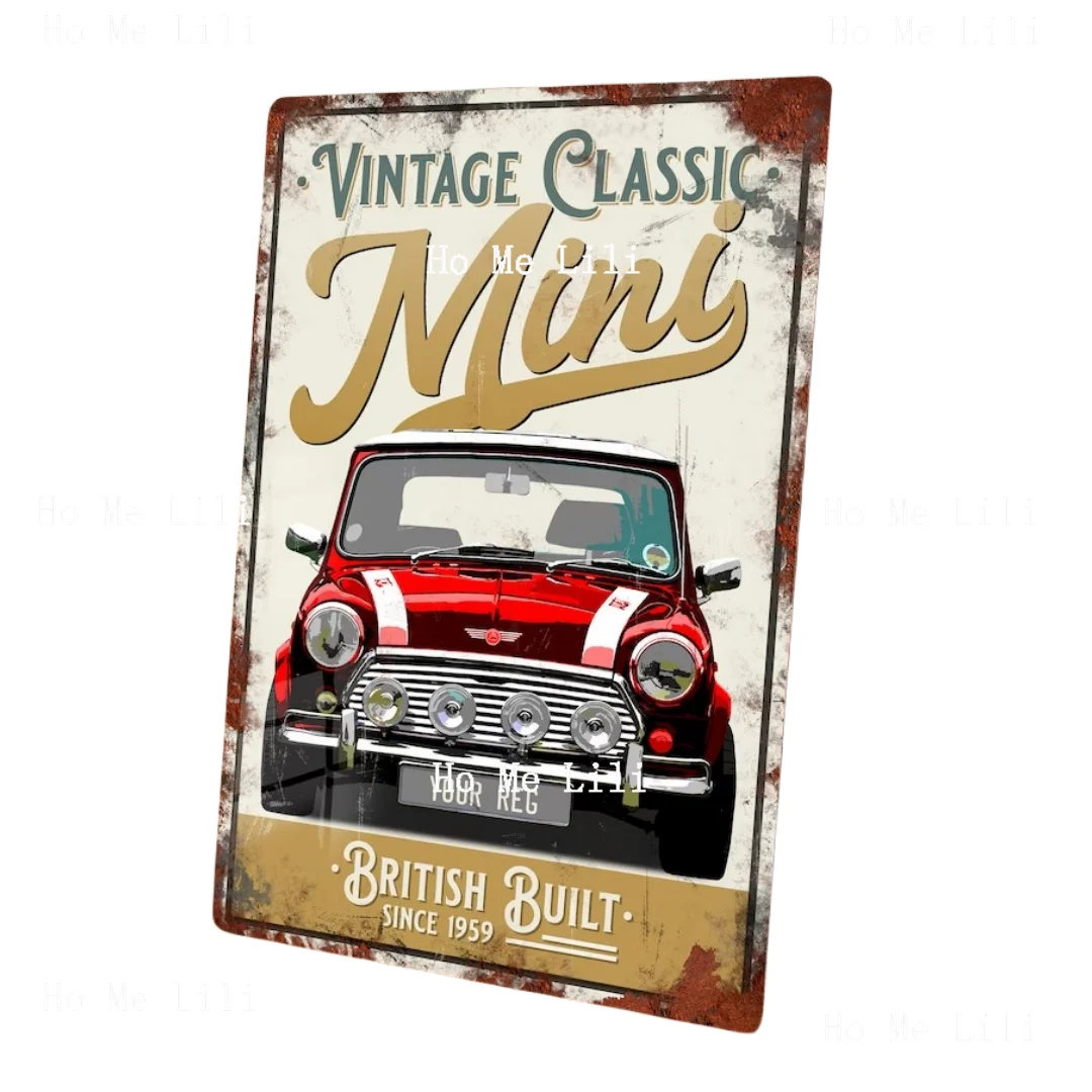 Personalised Vintage Mini Metal Tin Sign Wall Door Decor Classic Car Accessory Austin Rover Garage Man Cave Shed Retro Plaque