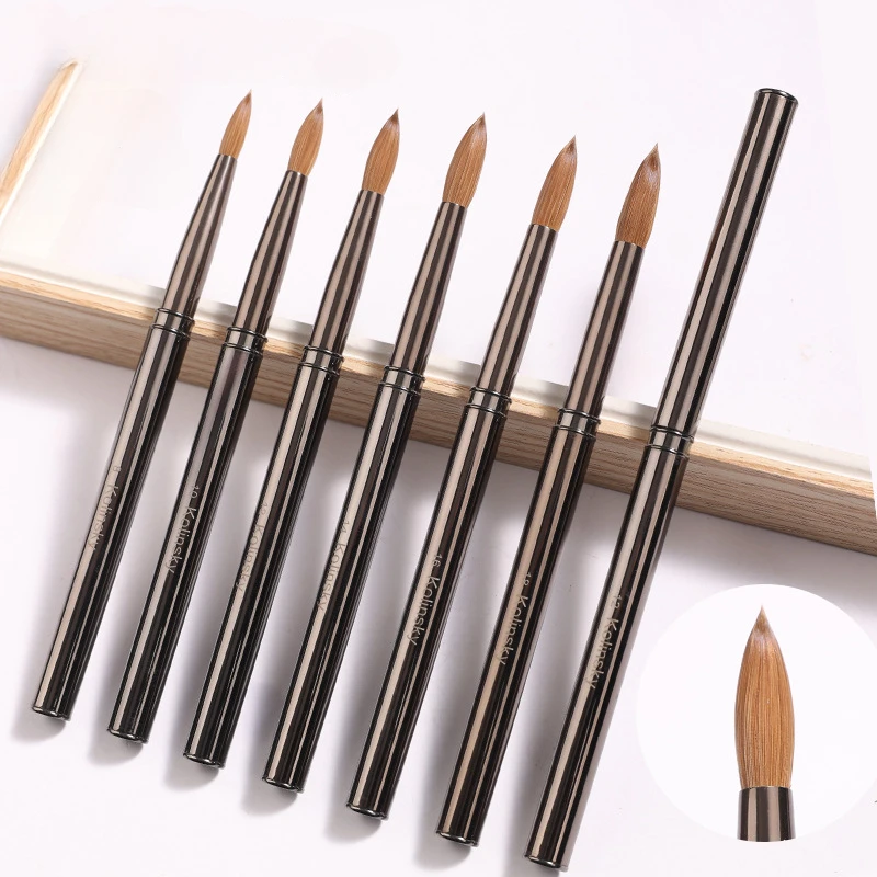 

Kolinsky Hair Acrylic Nail Brush Metal Handle Nail Brush for Acrylic Application and Acrylic Power