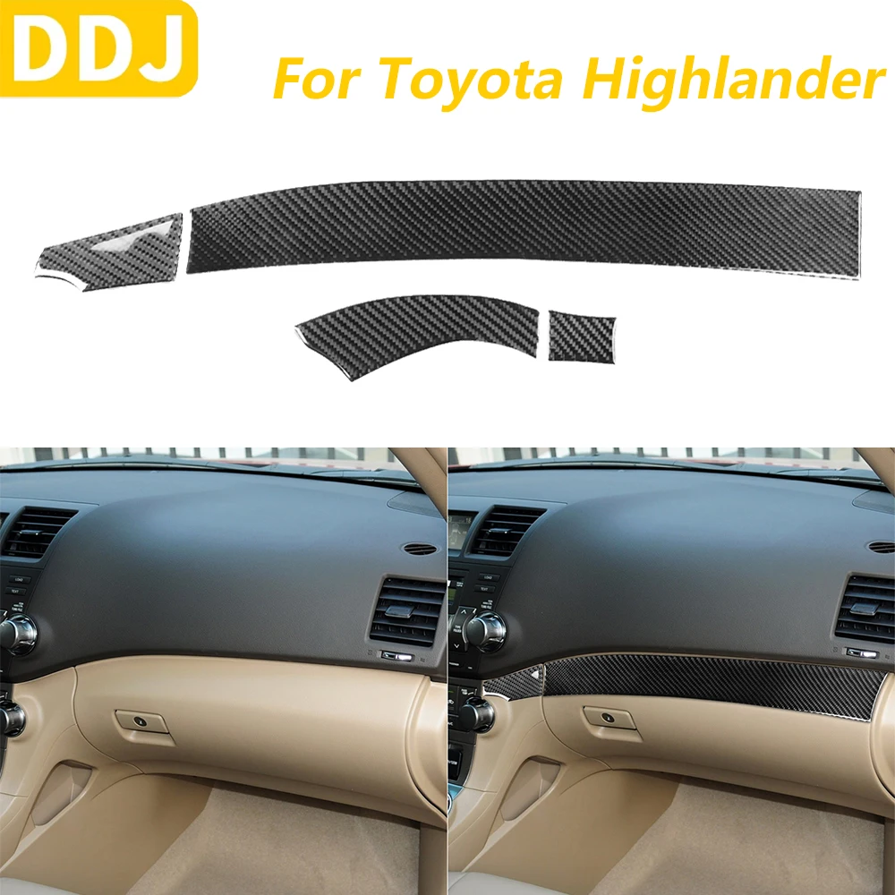 

For Toyota Highlander 2008-2013 Carbon Fiber Co-pilot Dashboard Panel Instrument Cover Trim Car Accessories Interior Sticker
