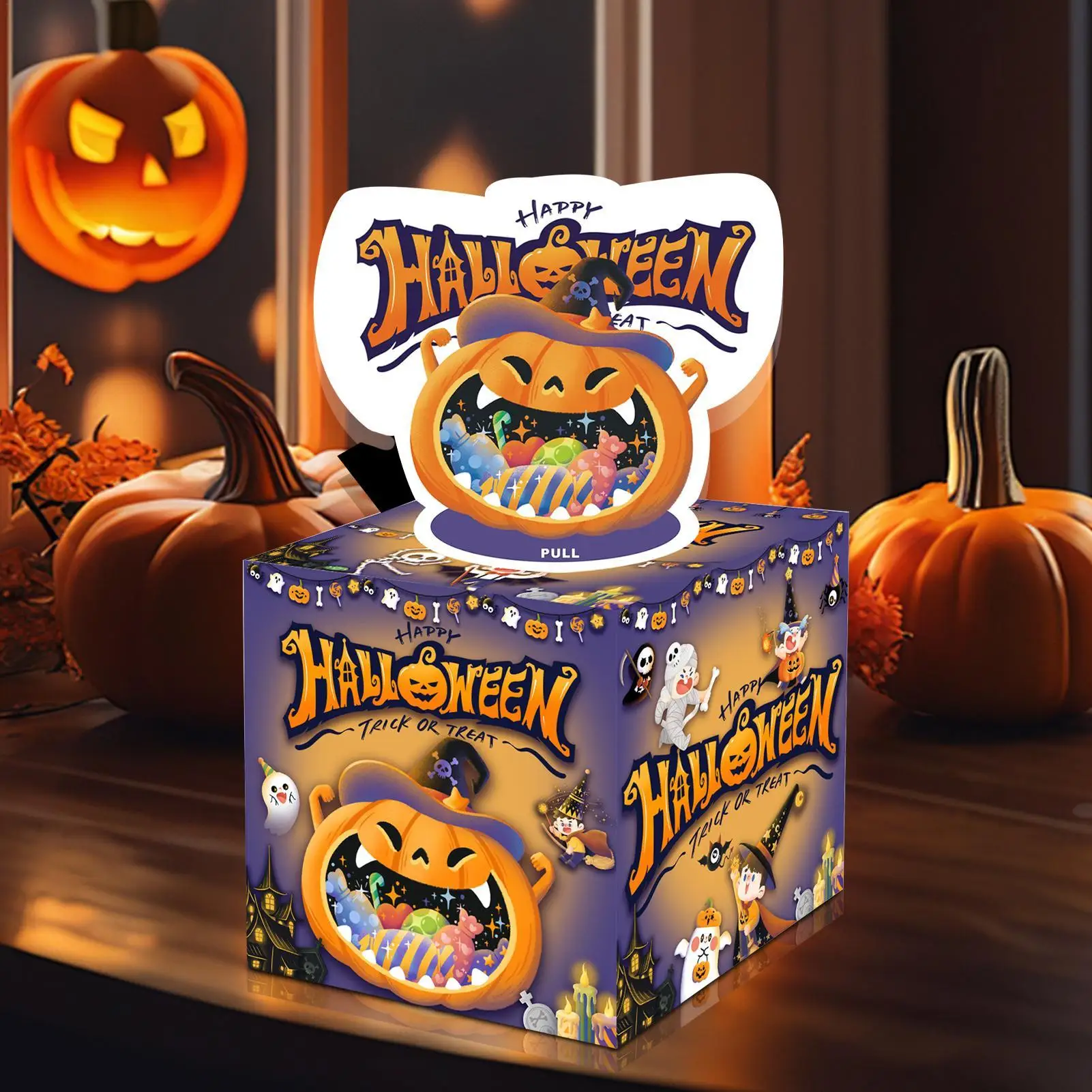 Salvadanaio per contanti Tirare il contanti di Halloween Vacanze a casa Festa Festival Puntelli di zucca Decorazione per bambini Uomini Celebrazione