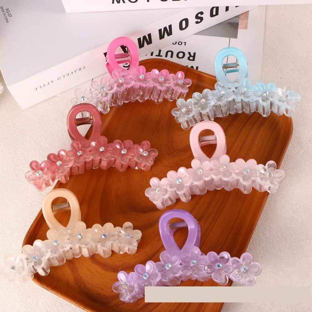 

2PC Jelly Transparency Flower Delicacy Hair Claw Clip Dopamine Hair Clips for Girls Beach Hair Accessoires for Women Claw Clip