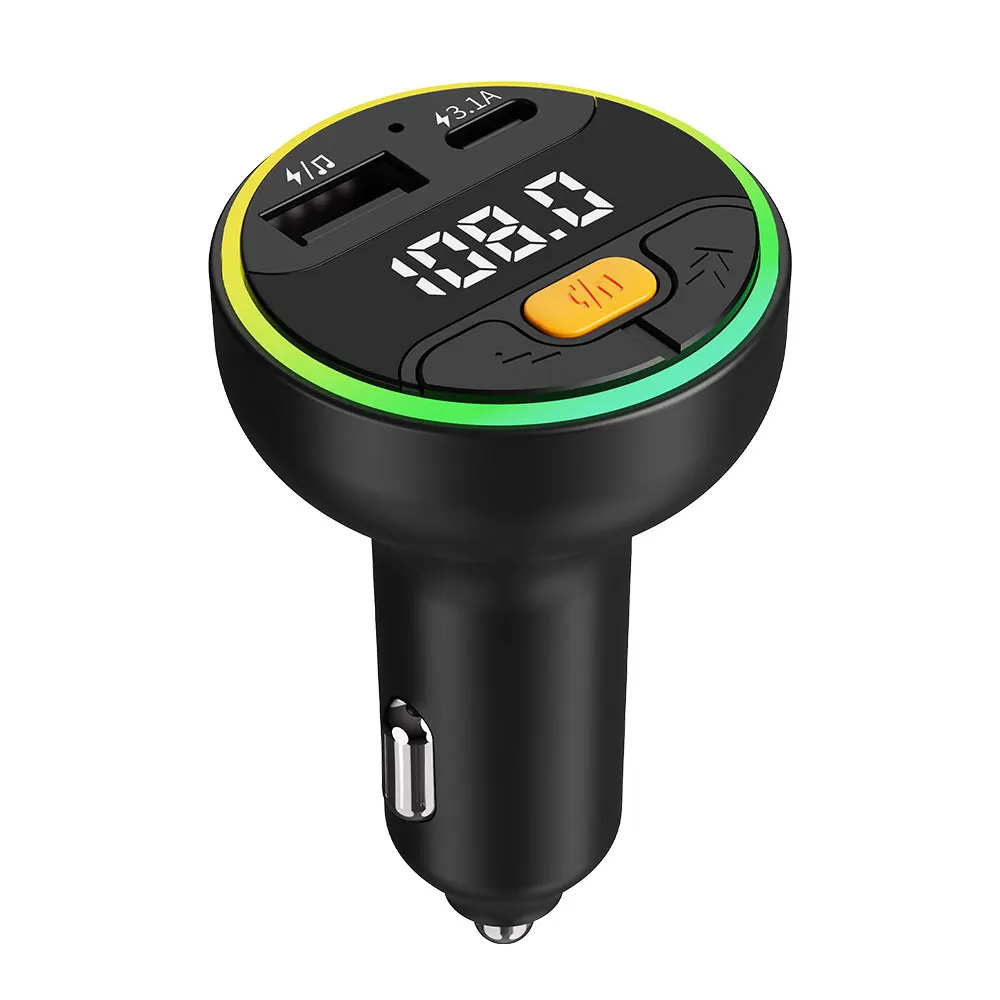 Auto FM Sender Bluetooth 5,3 Freisprecheinrichtung Wireless Car Kit USB C Auto Ladegerät Auto Radio FM Modulator MP3 Player Adapter