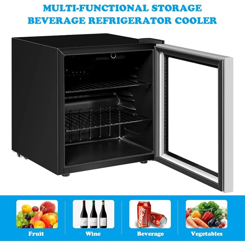 ARLIME Mini Fridge, Drink Cooler, 60 Can, Beverage Refrigerator with Glass Door,Removable Shelves for Soda Beer Wine,Small Drink