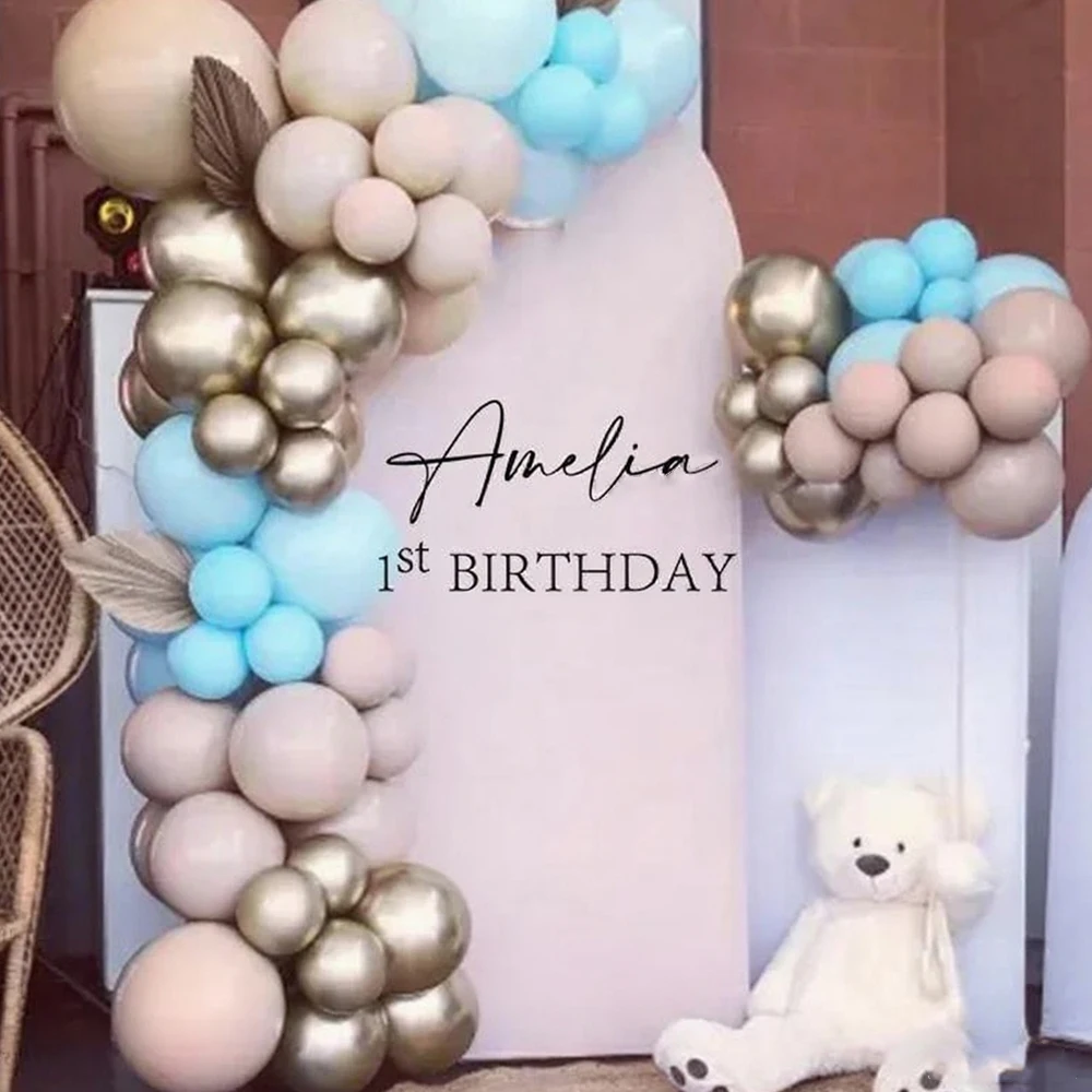 

Happy Birthday Party Vinyl Decal Customized Baby Name Sticker Decal Birthday Baby Shower Wall Decoration