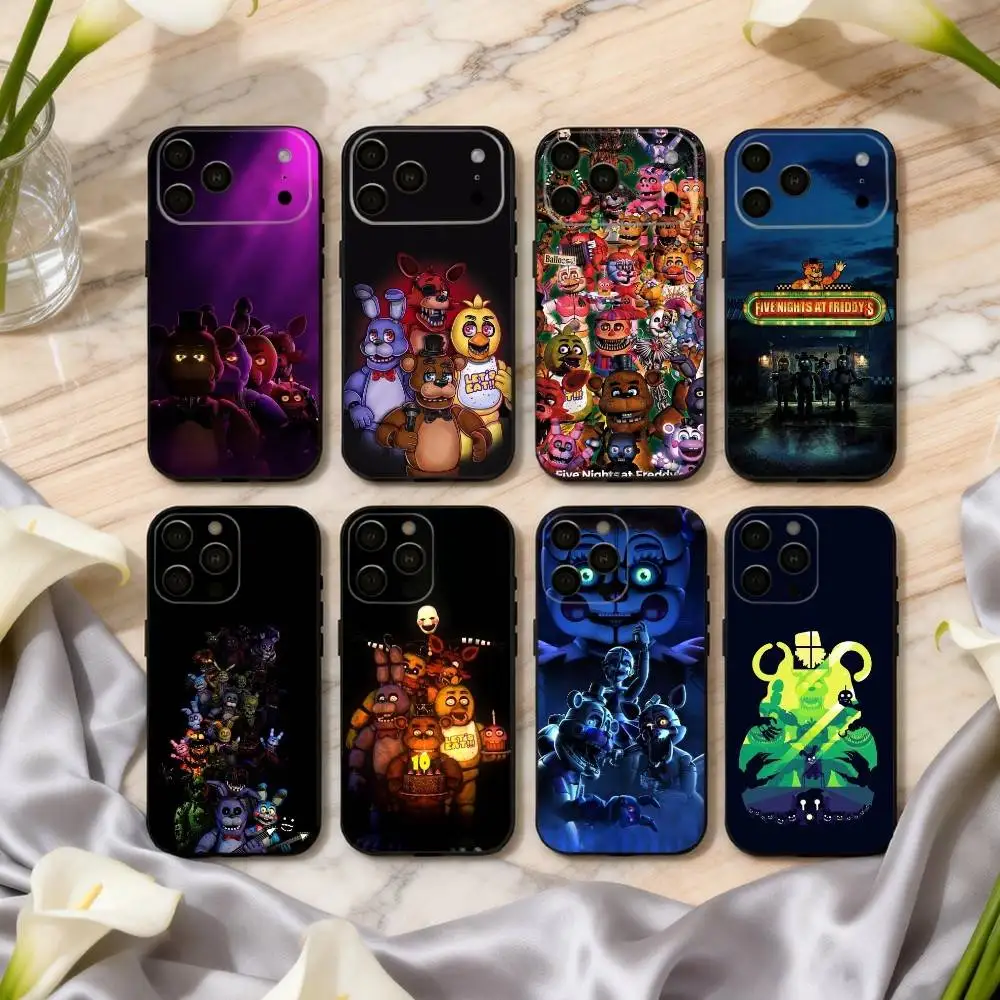 

F-Fnaf F-Five N-Nights A-At F-Freddys Phone Case For iPhone 17pro,16,15,14,13,12,11 Plus,Pro Max,XS,Soft Silicone Black Cover