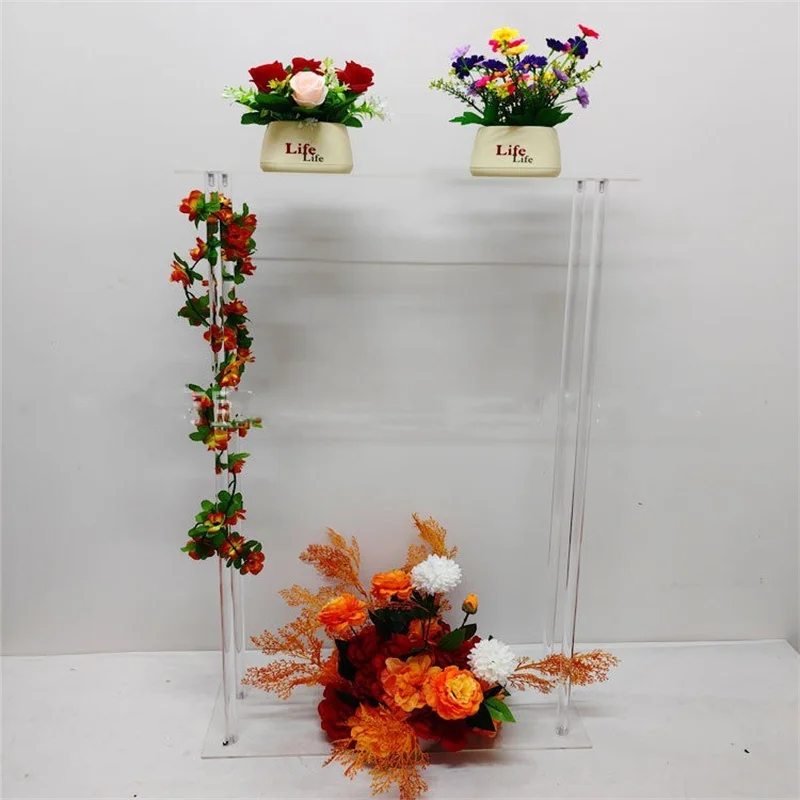 10 PCS  Clear Stand  Crystal  Centerpiece Artificial Flower Stand Road Lead Window Display frame shelf party table f