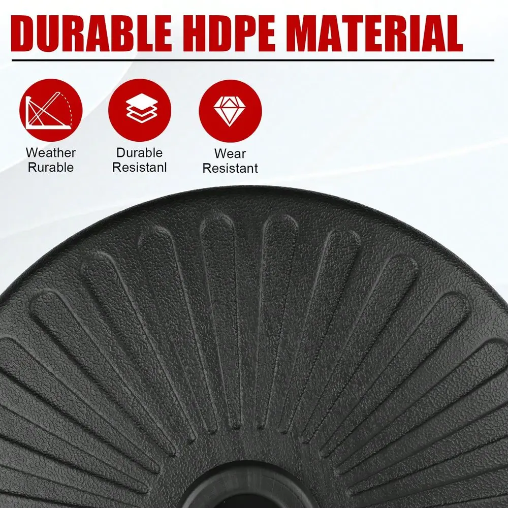 

Round Umbrella Base Water Filled With Steel Umbrella Holder, Heavy Duty Fillable Umbrella Base Stand For Outdoor, Patio, Lawn,
