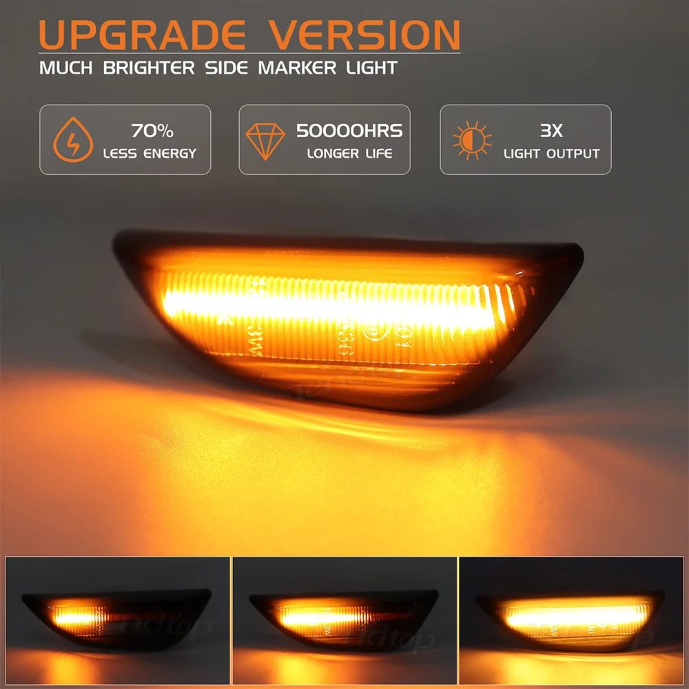 2pcs Dynamic Flashing LED Turn Signal Sequential  Side Marker Light Blinker For Opel Mokka Mokka X Chevrolet Trax Buick Encore
