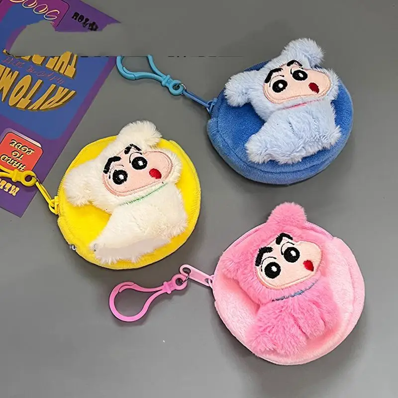 

New Crayon Shin Chan Kawaii Storage Bag Anime Cute Cartoon Bandai Portable Headphone Bag Zero Wallet Key Bag Creative Gifts
