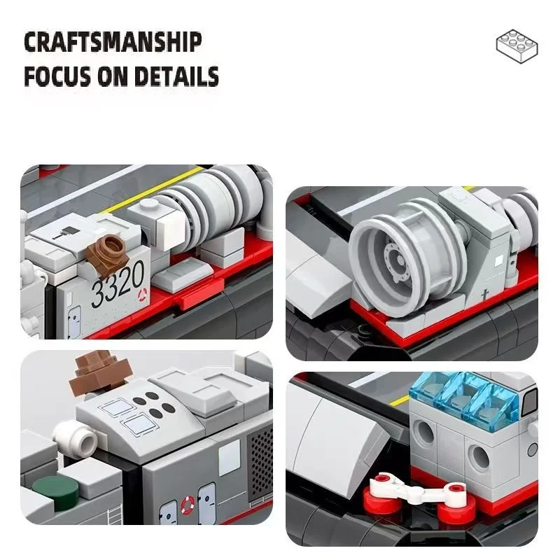 413 Uds. Tipo 726 LCAC bloques de construcción artesanales modelo militar juguetes para niños portaequipajes de buques de guerra adornos de crucero juguete de ensamblaje de partículas pequeñas