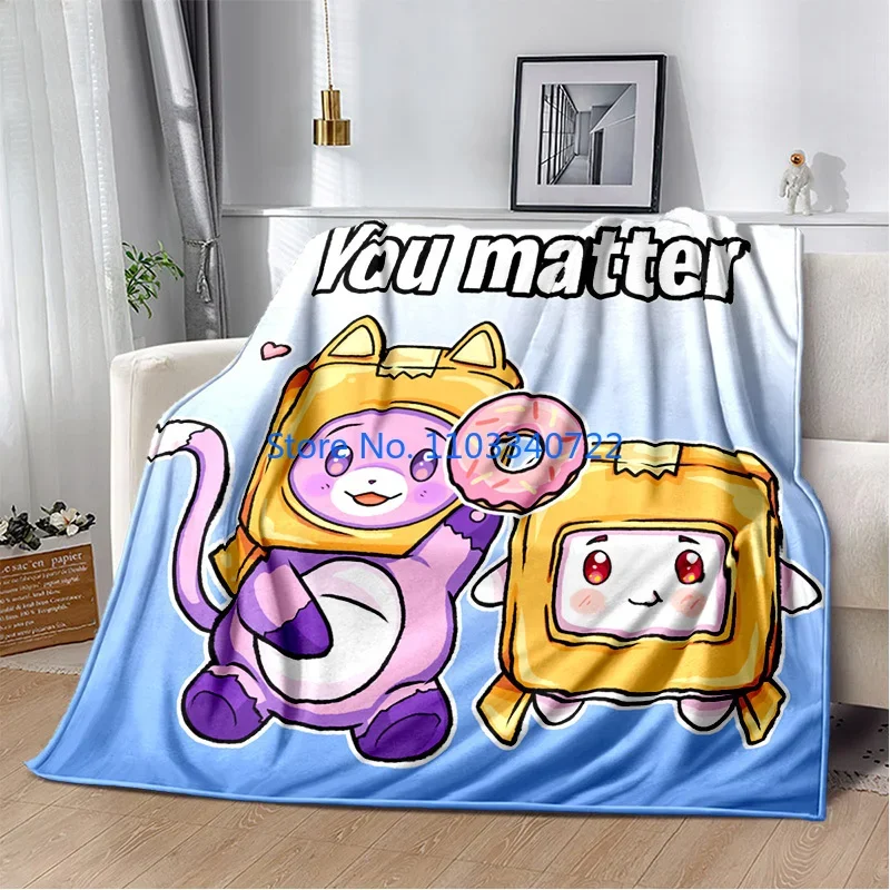 

Rocky and Foxy and Boxy Lankybox Soft Plush Flannel Kids Blanket Throw for Bed Sofa Nap Blankets 150x200cm Festival Gift