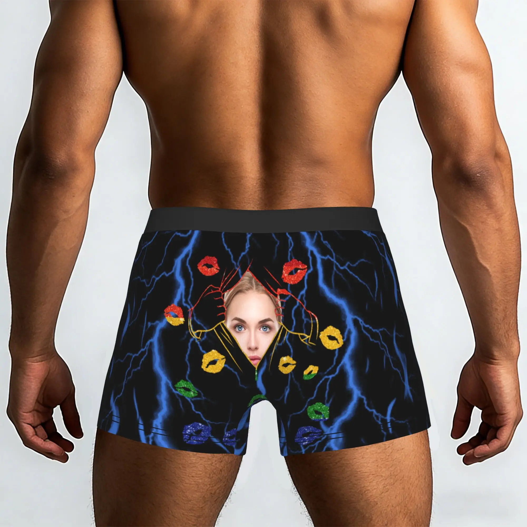 Custom Male Cool Personalized Face Photo  Underwear  Boxer Briefs Breathable Shorts Panties Underpants