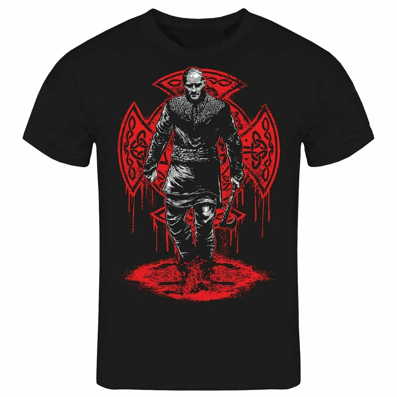 Nordic Warrior Blood Germany Rune Valhalla T-Shirt 100% Cotton O-Neck Short Sleeve Summer Casual Mens T-shirt Streetwear