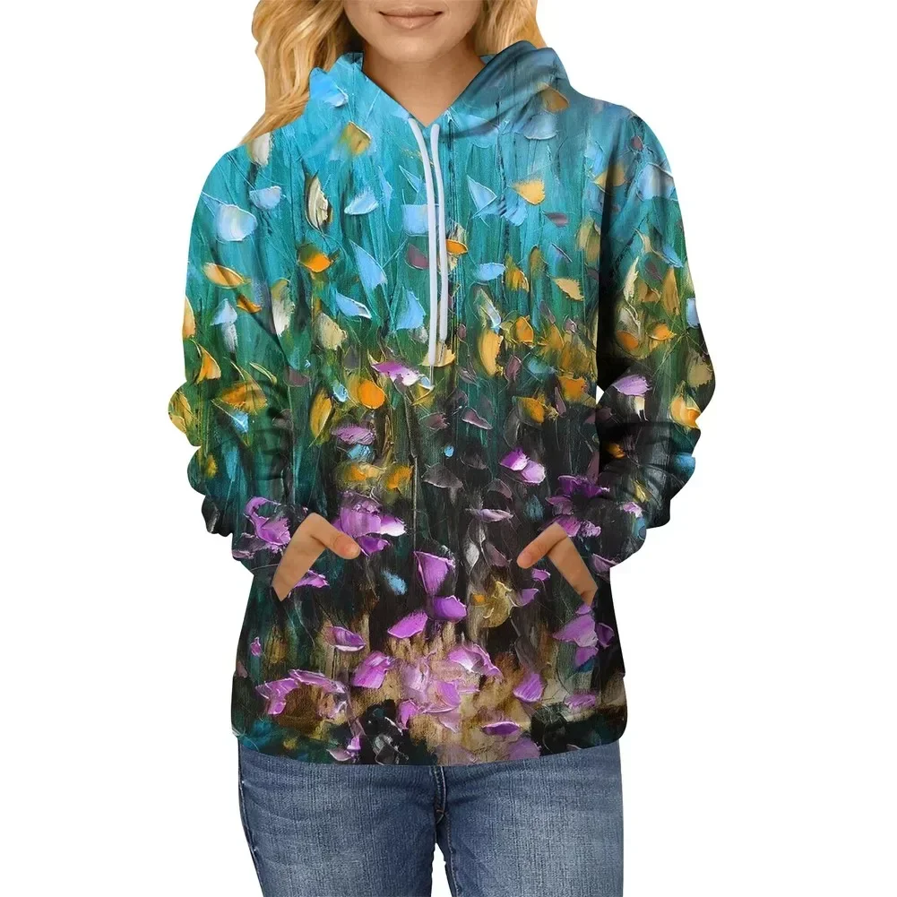 Women Sweatshirts Pullover Hoodies Winter Casual 3D Printed Comfortable Fabric Long Sleeve Sweater Winter Woman Clothes 2025