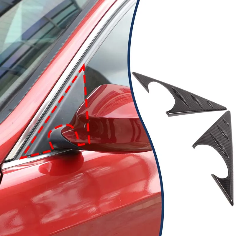

2-piece Set Real carbon fiber For BMW 3 Series E90 2005-2012 car rearview mirror side triangle spoiler trim panel accessories