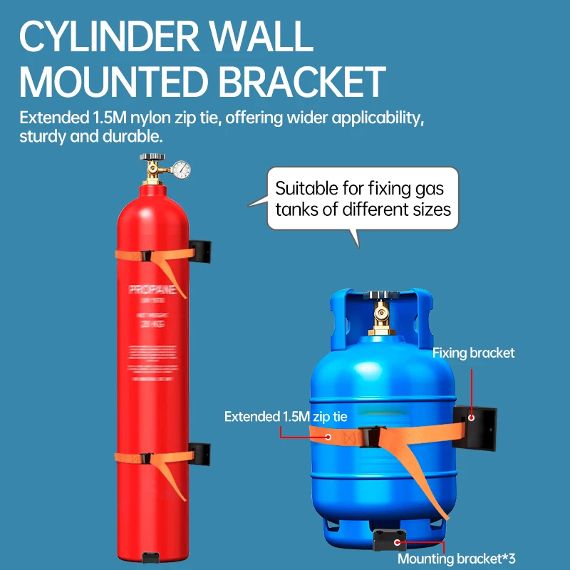 Cylinder Wall Mounted Brackets, Propane Tank Brackets, Durable ABS Gas Cylinder Mounting Brackets (with Screws and 3 Fixed Angle