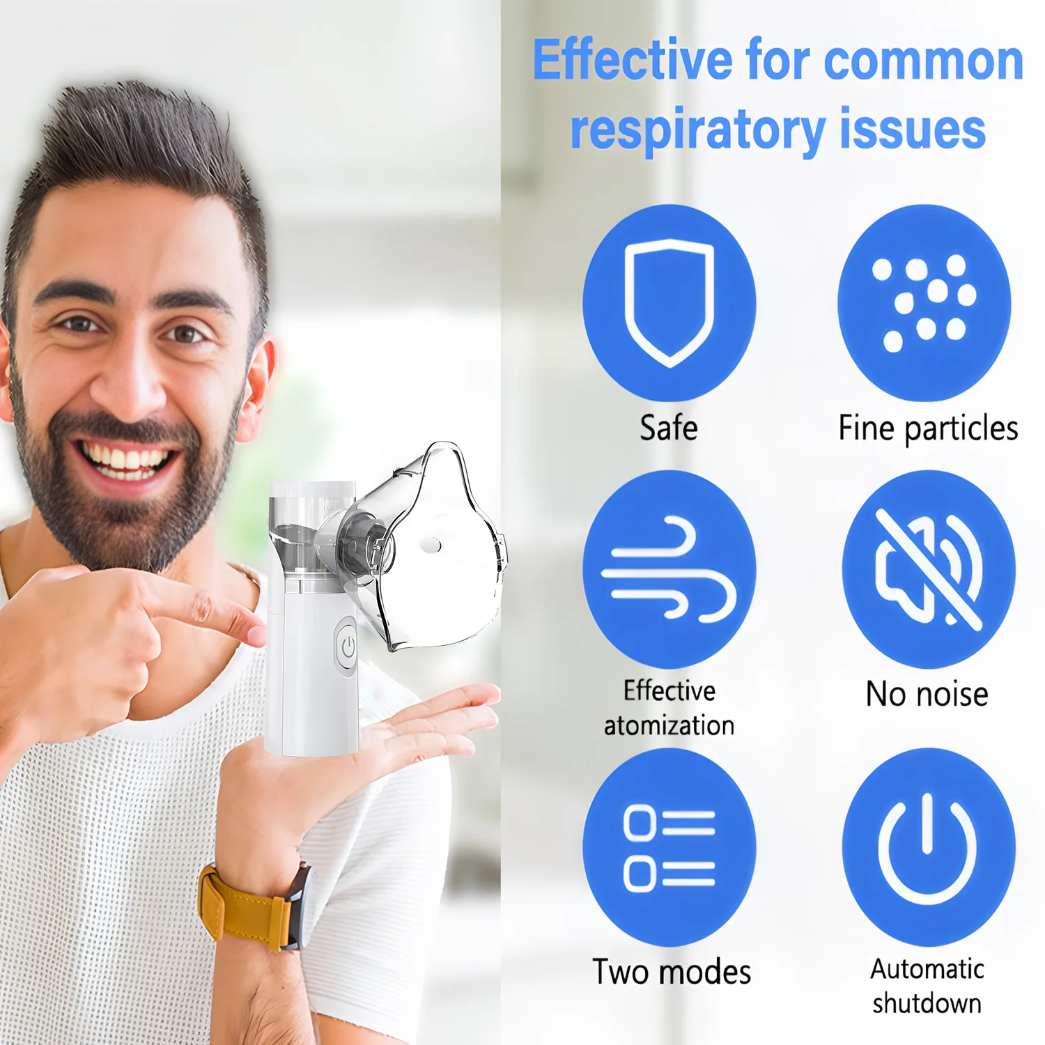Handheld Silent Ultrasonic Nebulizer for Kids & Adults – Portable Medical Inhaler for Home Use