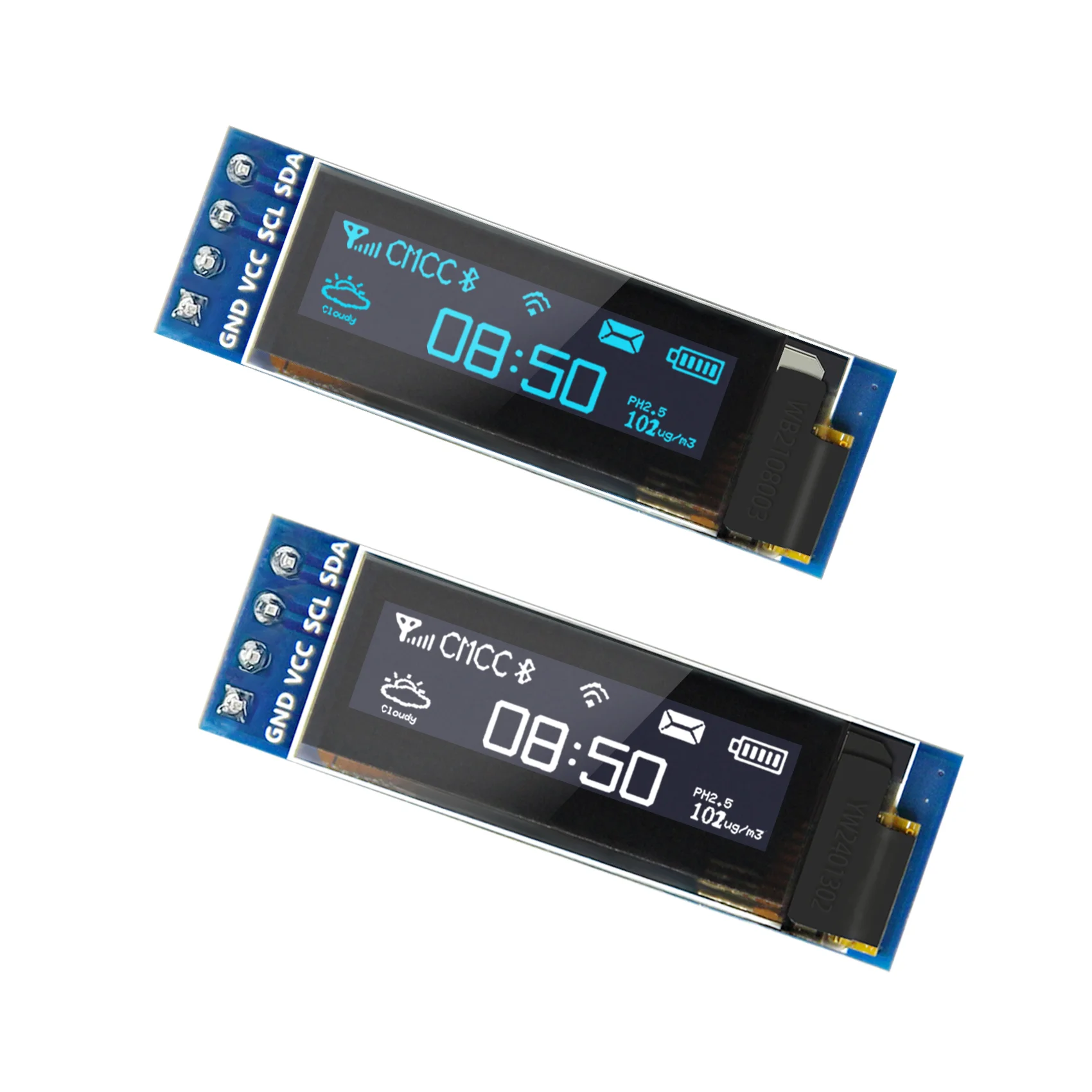 0.91 Inch 128x32 IIC I2C OLED Display Module White/Blue SSD1306 OLED LCD Display for Ardunio