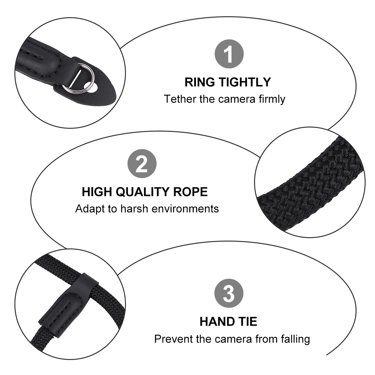 

2 Pcs Camera Wristband Bracelet Set Lanyard Fashion Rope Nylon Pocket Wristbands