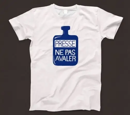 Presse ne pas avaler t shirt 664 retro weiß unisex grafik