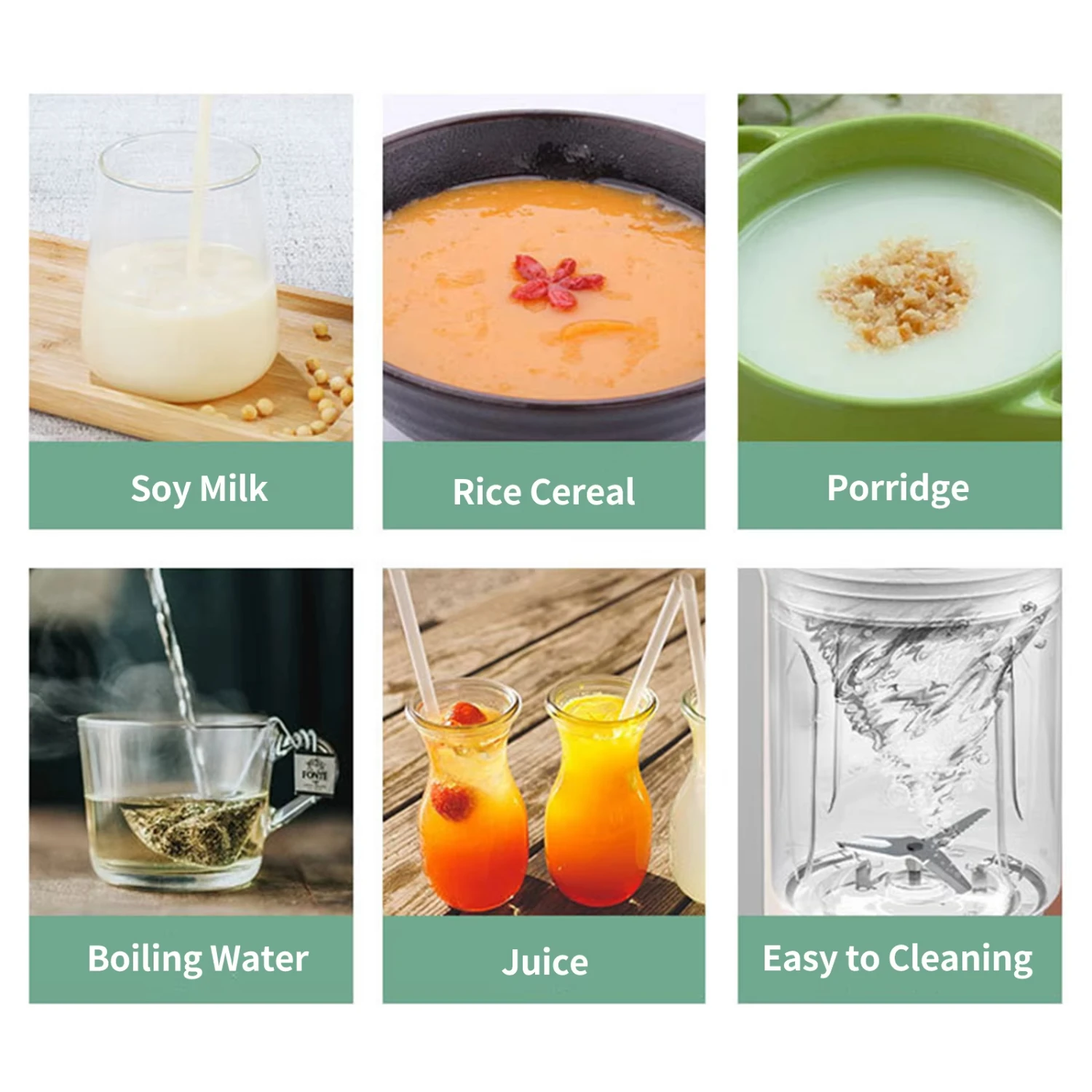 صانع حليب الصويا متعدد الوظائف 350 مللي عصارة ماكينة حليب الصويا مع الفولاذ المقاوم للصدأ وشفرة متعددة الطباخ خلاط الحبوب أغذية الأطفال