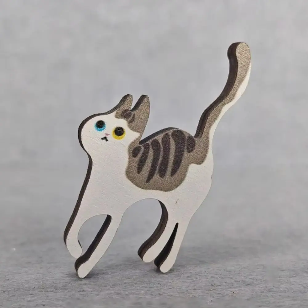 Gioco di puzzle per gatti in legno Figura di gatto che brucia il cervello a forma speciale Puzzle Building Block Decorazioni per la casa Puzzle di animali Festa di compleanno