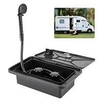 RV Outdoor Shower Box Kit with Hot and Cold Switch Shower Head Hose Lock and Keys for Boat RV Caravan Camper