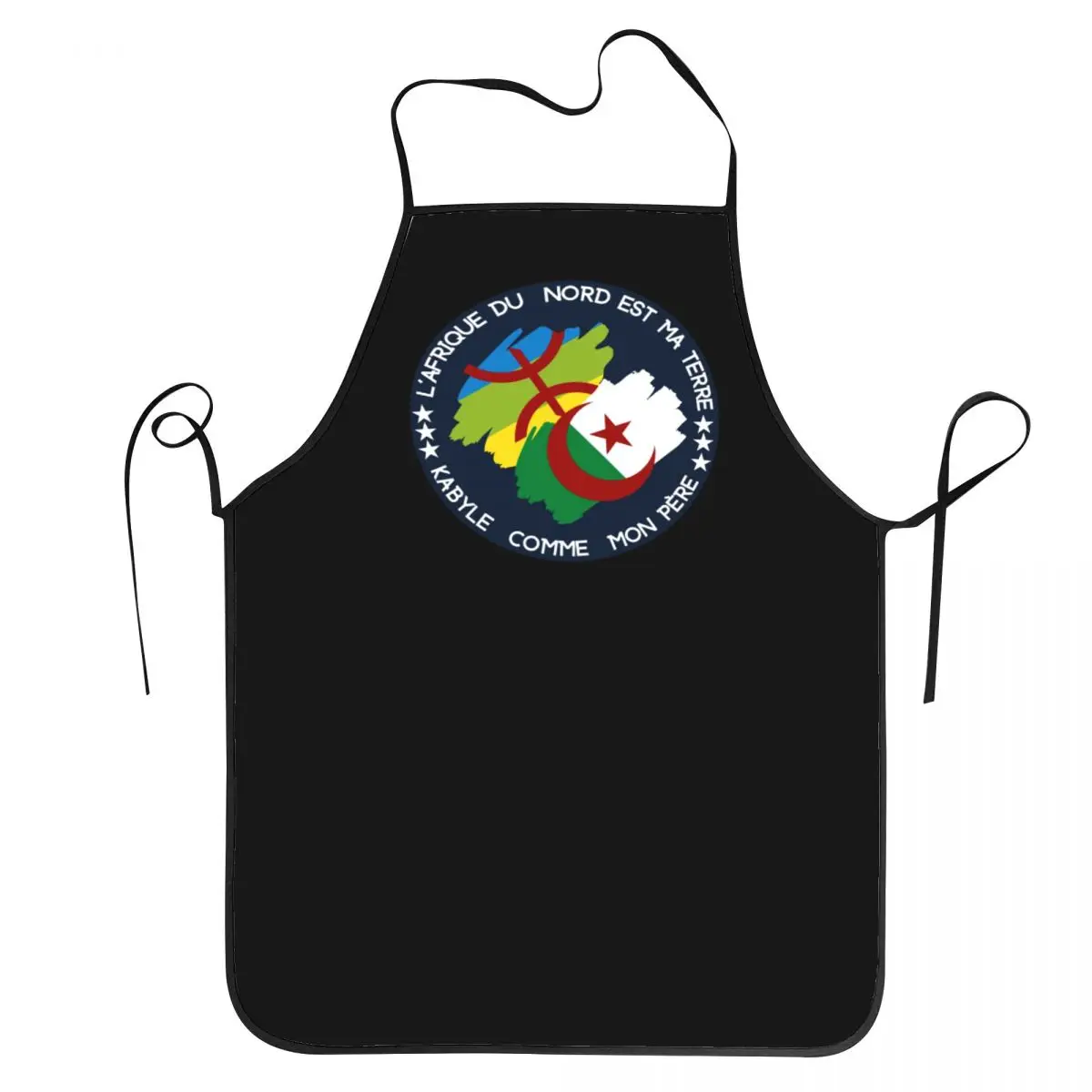 Funny Kabyle Amazigh Flag Berber Bib Apron Women Men Unisex Kitchen Chef Tablier Cuisine for Cooking Baking Gardening