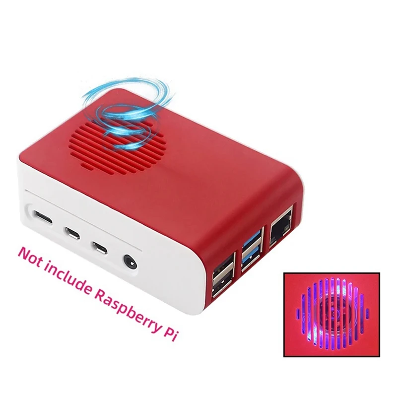 Protective Case Box ABS Multi-Function Protective Case Box For Raspberry Pi Gen 4 4B Case Cooling Fan