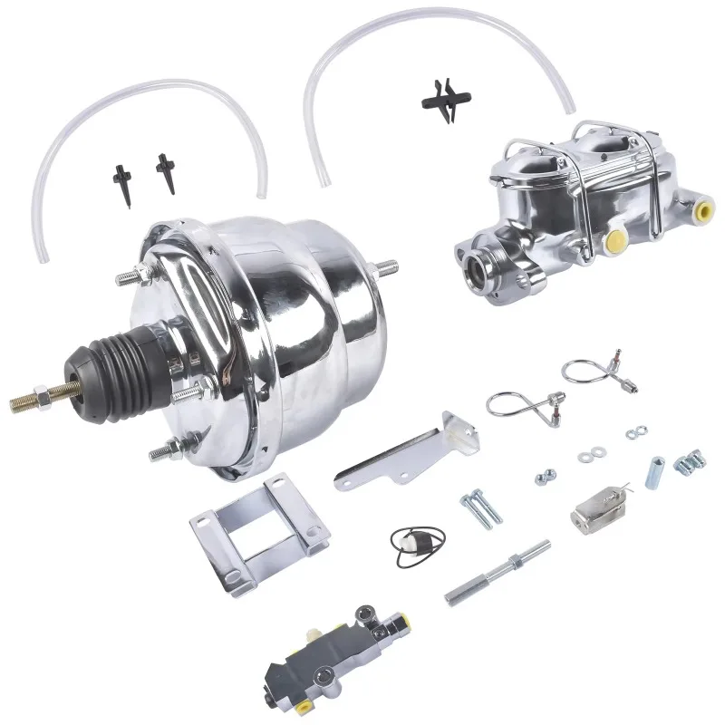 Kit freno elettrico a tamburo a doppio disco lucido da 7" per Bel Air 150 210 1955-1957