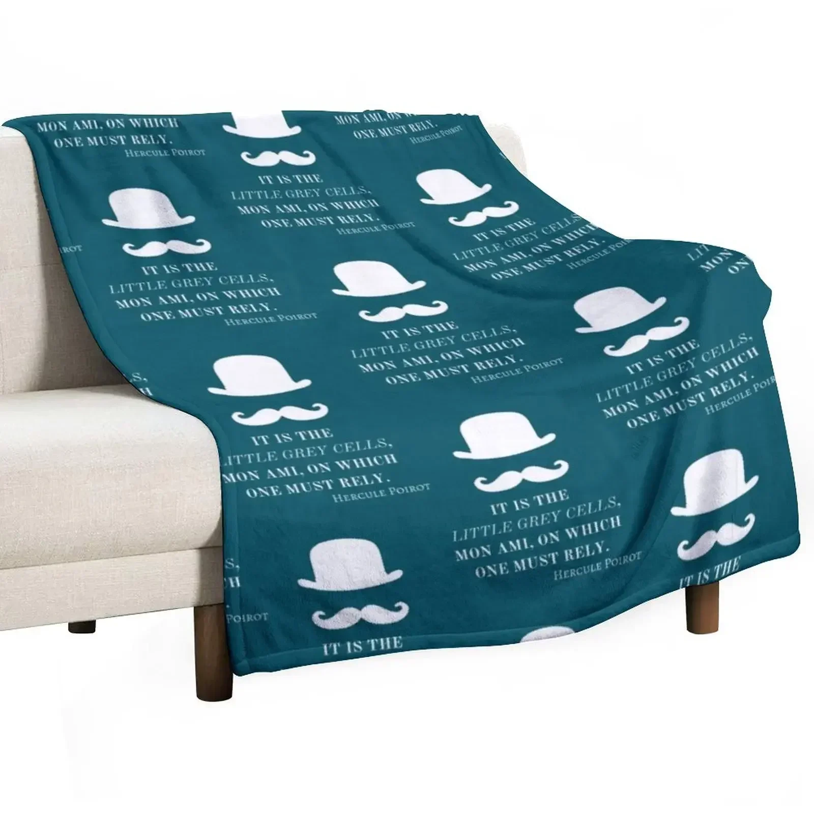 It is the little grey cells, mon ami, on which one must rely. Black Active Throw Blanket