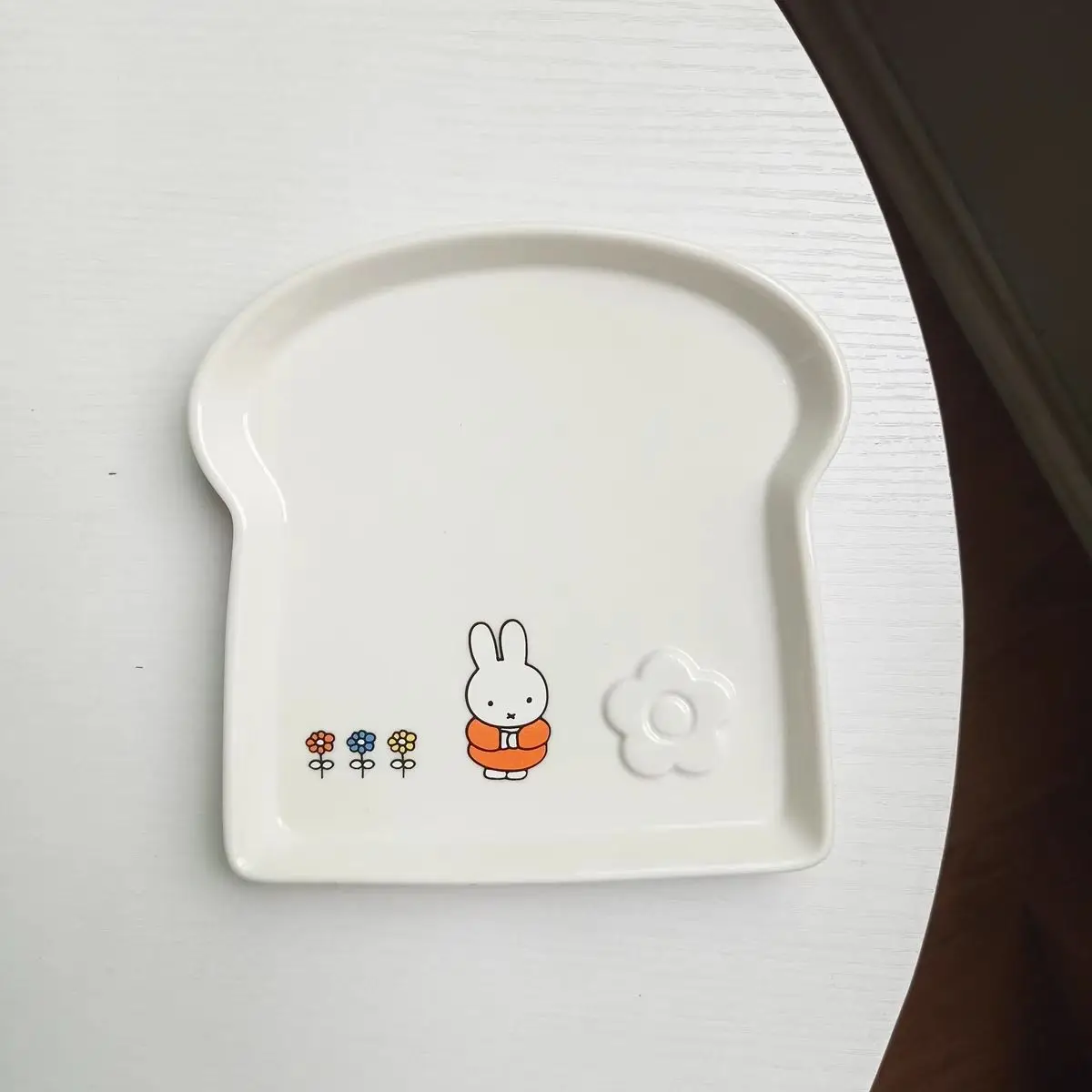 Керамическая тарелка Kawaii Miffy Rabbit: милая мультяшная в форме тоста креативная простая для овощей пикника подарки