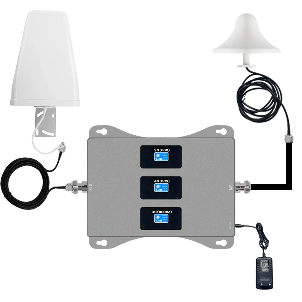 

Tri Band 3G 4G Signal 900 1800 2100 Mhz GSM Mobile Network Repeater/Phone Signal Amplifier