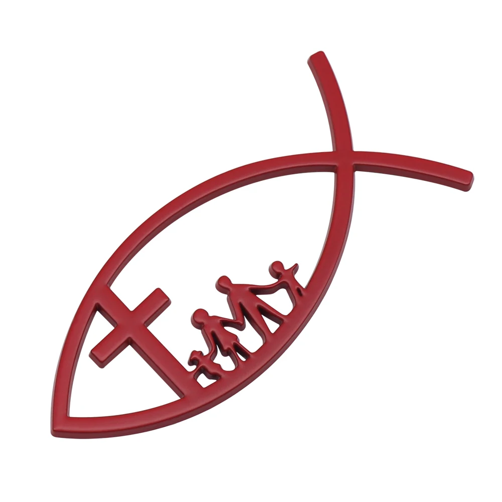 Car Styling 3D Crown with Diamonds Decorative MetaCar Styling 3D Metal Christian Jesus Fish Symbol Logo Decal Universal Car Body