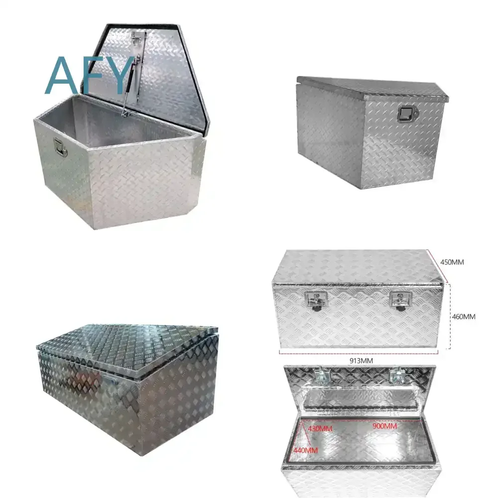 Heavy Aluminum Tool Box Trailer Truck Replacement for Pickup Underbody Underbed Storage Organizer with Lock Keys for Ford