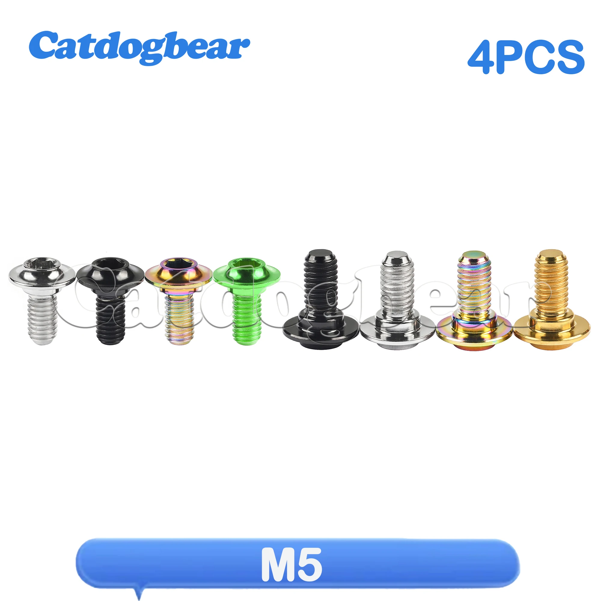 

Catdogbear 4PCS Titanium Bolts M5 Clamp Screw for Road Bike Riding C Brake Pad