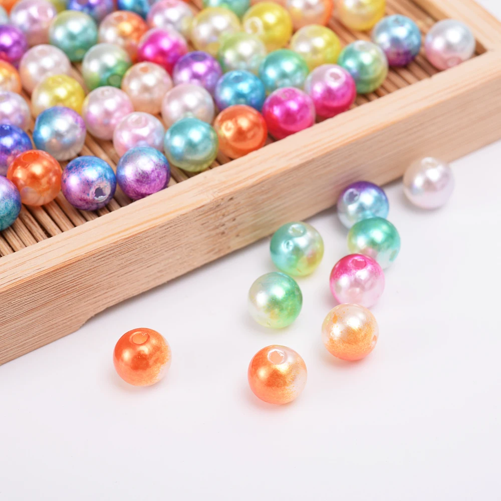 100 Stück Bunte Glänzende ABS-Kunststoffperlen Gemischte Farben Lose Abstandsperlen für Schmuckherstellung DIY Armband Halskette Bastelbedarf – Detail 4