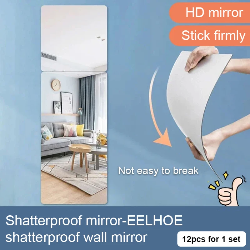 Anti-fall wall mirror patchwork sticker wall self-adhesive dormitory fitting mirror fall-proof full-body mirror wall stickers