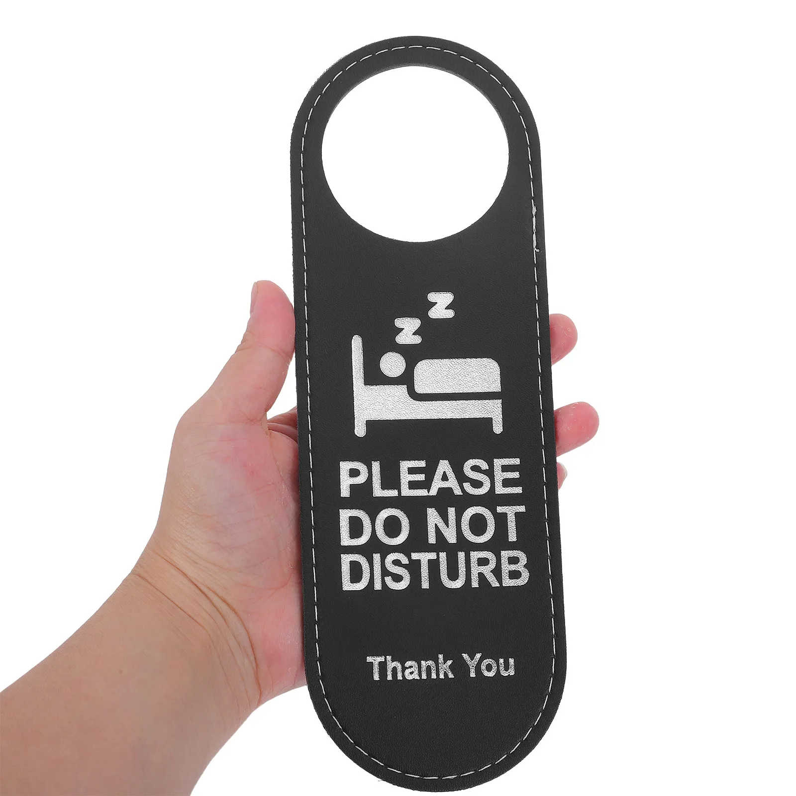 

8Pcs Door Hanger Signs Black PU Double Sided Do Not Disturb Hotel Office Privacy Sign for Bedroom Dorm Use