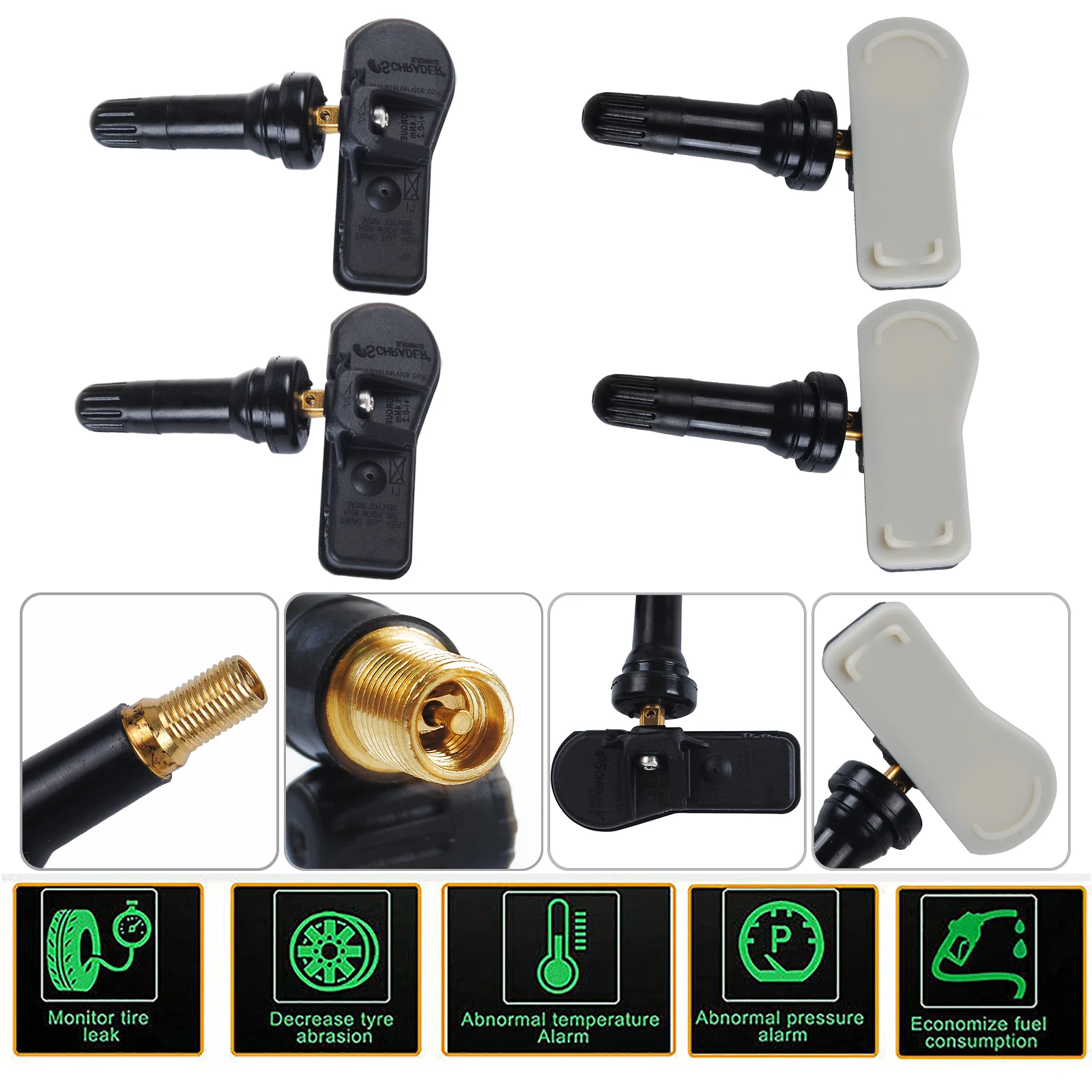 4 قطعة مستشعر TPMS 52933-C1100، 52933C1100، 52933 C1100 مطابقة تلقائية - نظام مراقبة ضغط الإطارات TPMS بديل OEM #3