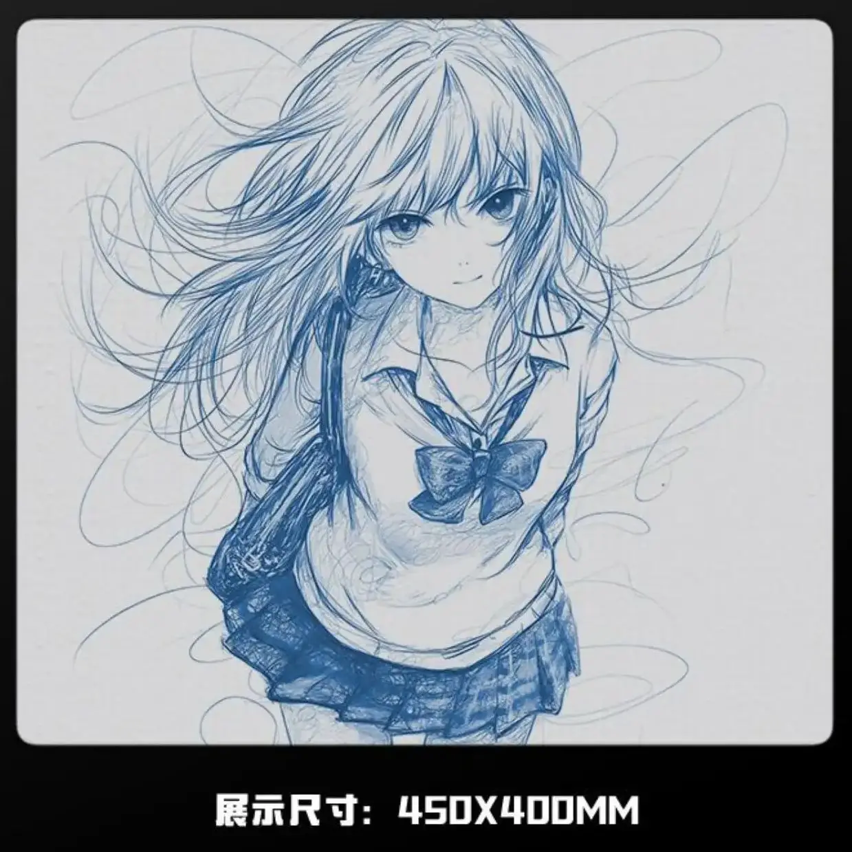 

Blue Line Girl Glass Mousepad Sora Game Mouse Pad Customized Pattern Tempered Smooth Gaming Desk Mat Fps Esports Office Gaming