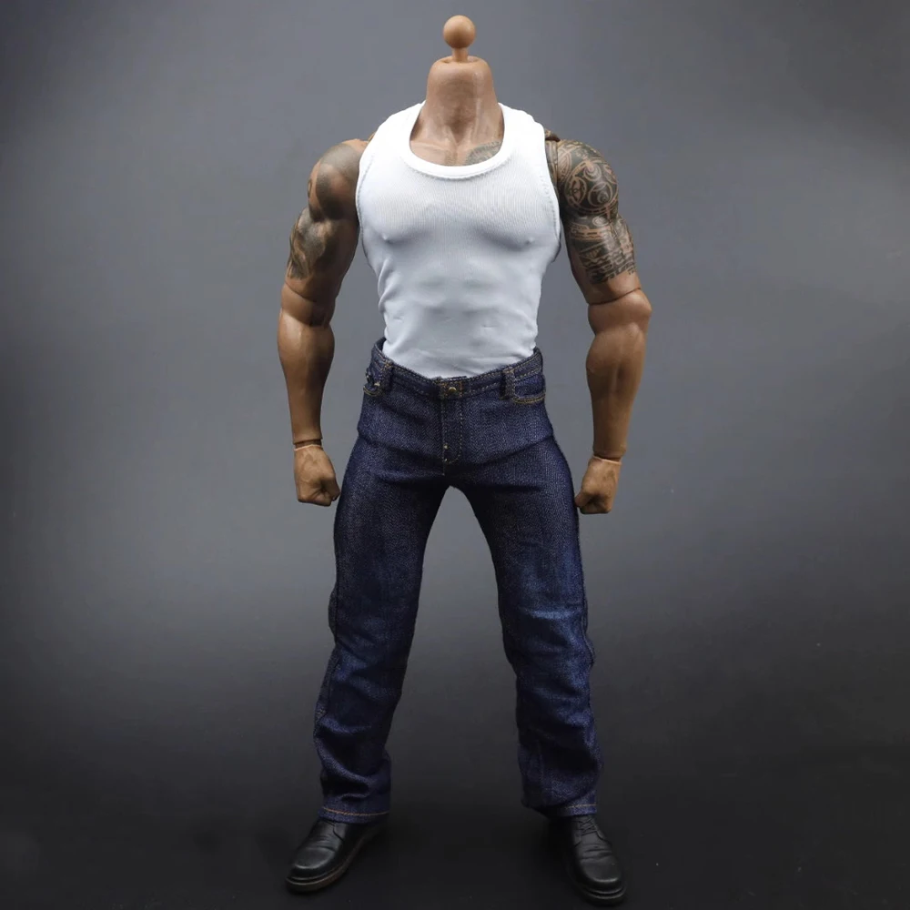 

For Sale 1/6th Fashion Design For Male Boys Pant Jeans with Waist Belt For 12" Muscle Strong Worldbox AT027 Action Figure Doll