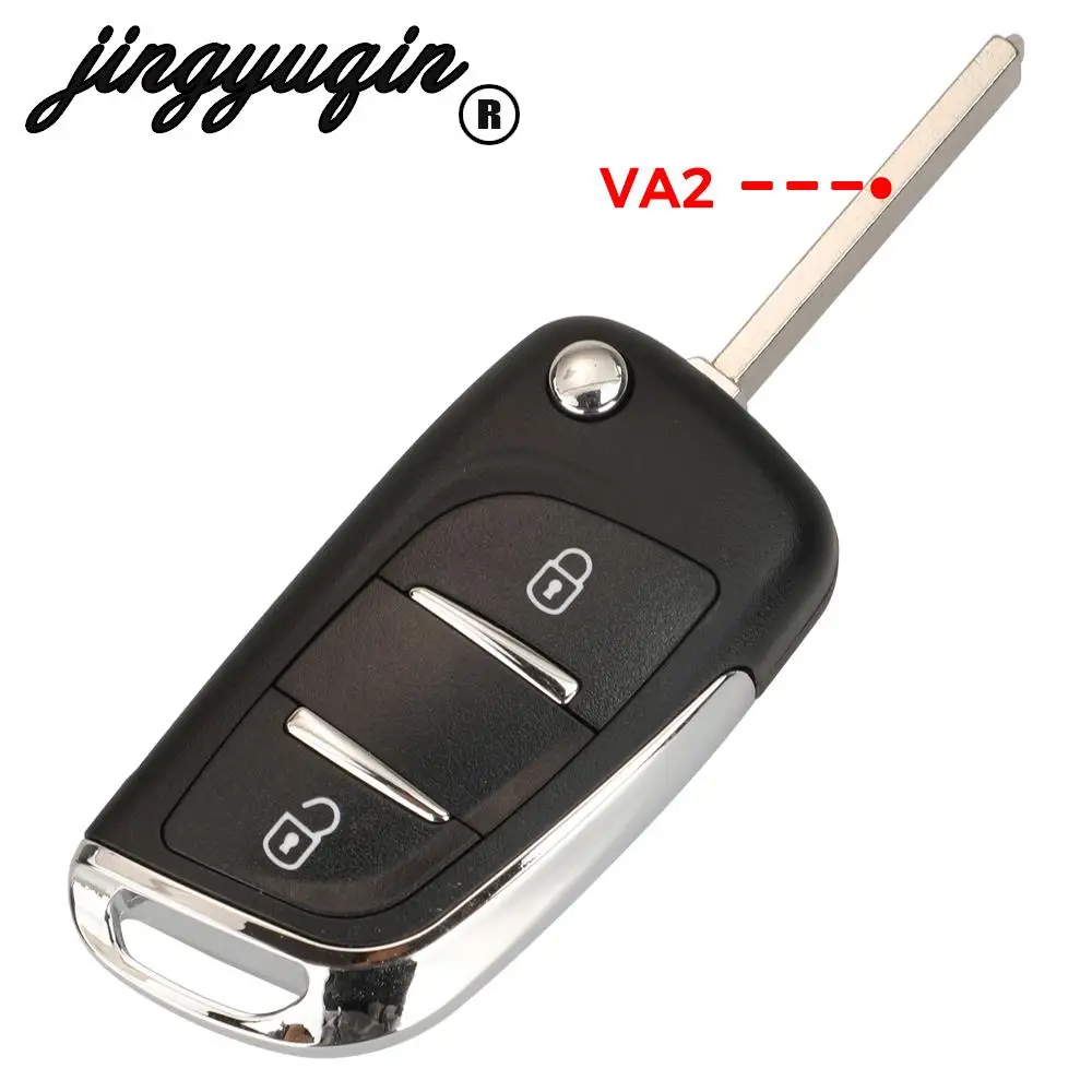 jingyuqin 433Mhz ASK/FSK Filp Remote Key ID46 For Peugeot 207 Partner Citroen C2 C3 C4 C5 Berlingo Picasso CE0523 CE0536 fob