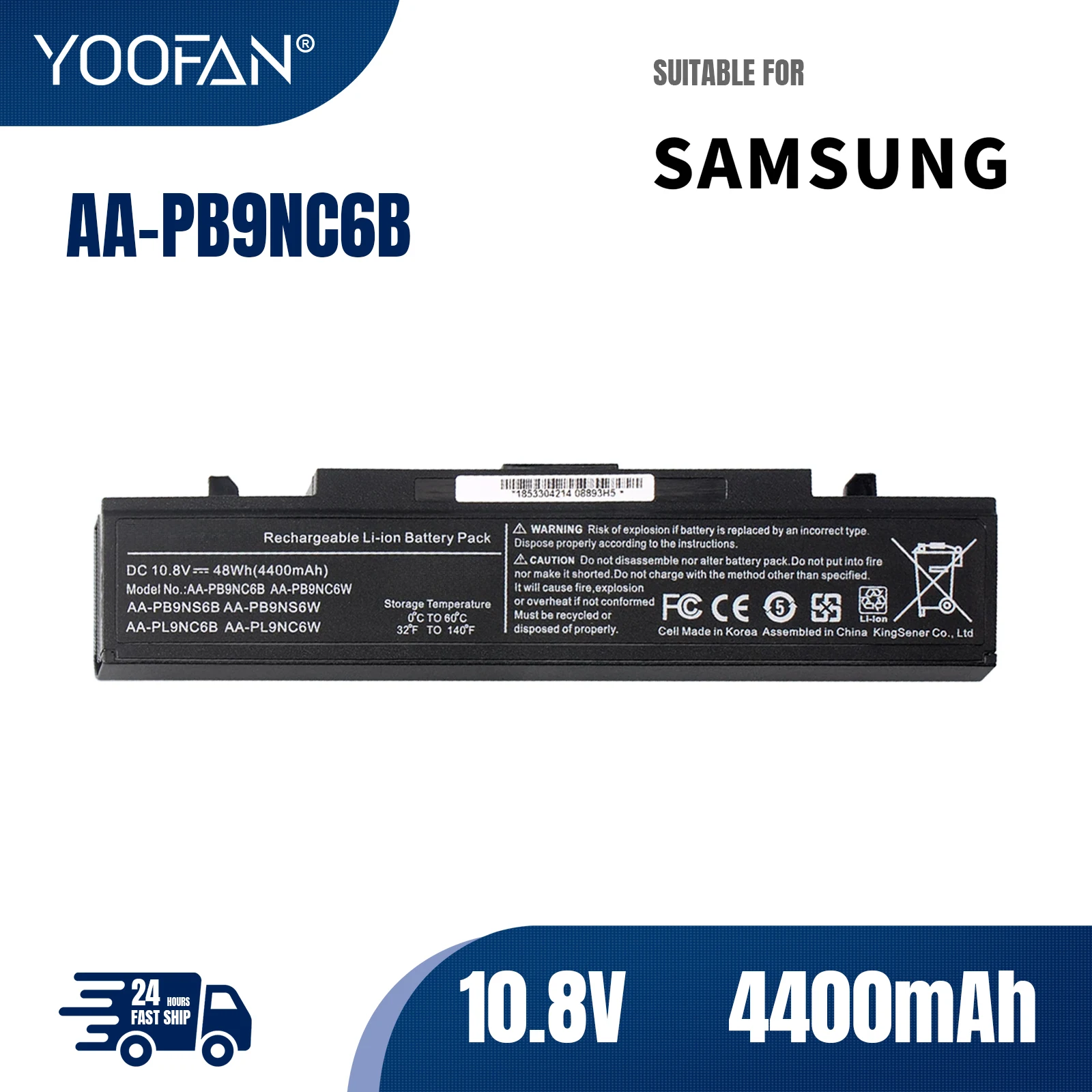 

Портативная батарея YOOFAN для SamSung, AA-PB9NC6B, AA-PB9NS6B, R467, R428, R429, R468, NP300, NP350, RV410, RV509