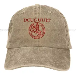 Deus Vult Crusader Sigil Baseball Caps Peaked Cap Knights Templar Sun Shade Hats for Men